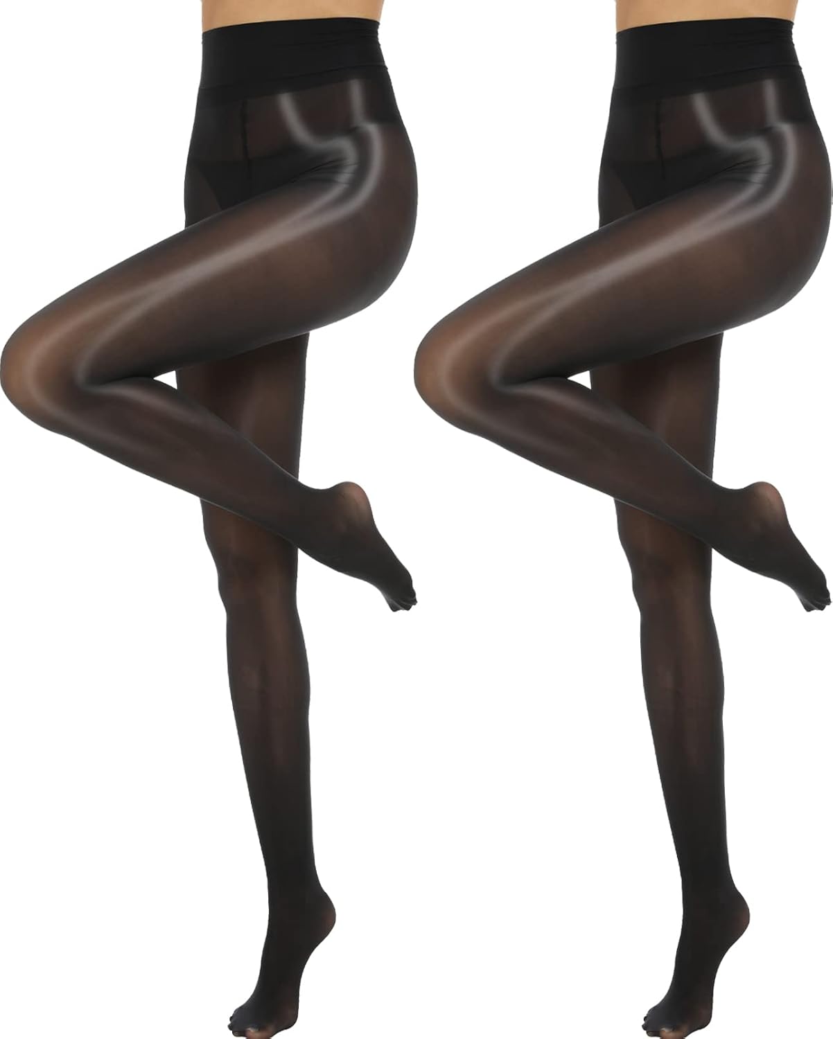 WiliW Shiny Pantyhose for Women 2 Pairs