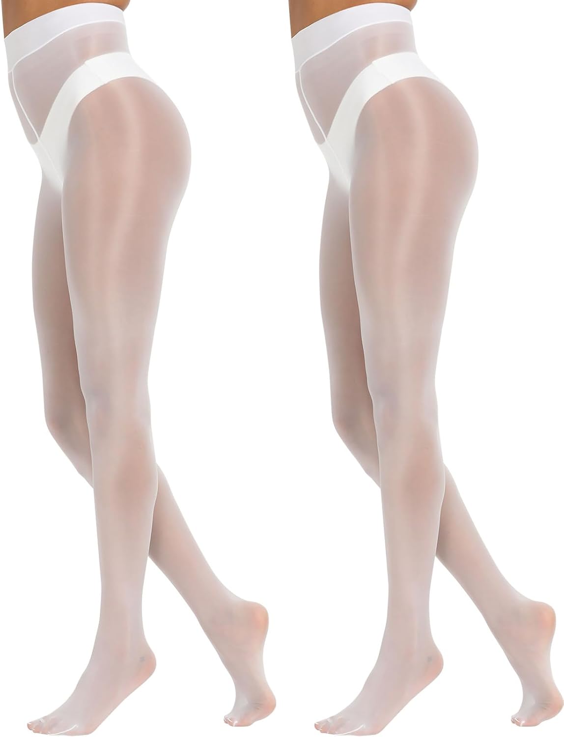 WiliW Shiny Pantyhose for Women 2 Pairs