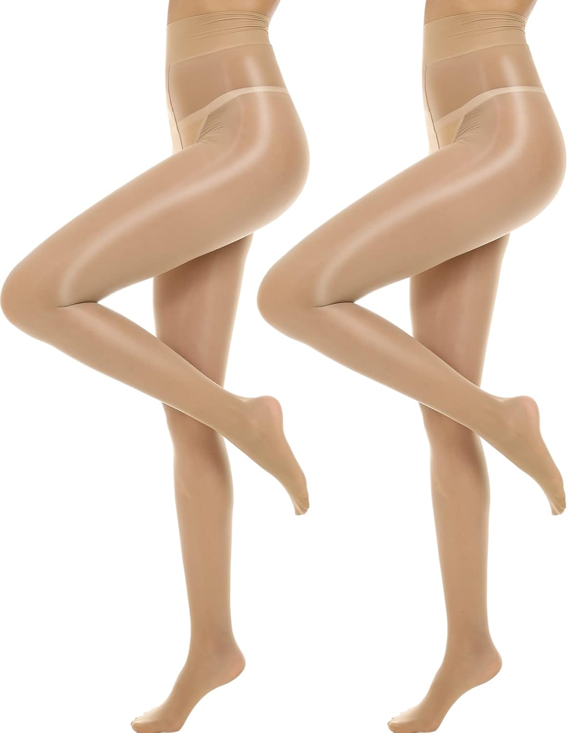 WiliW Shiny Pantyhose for Women 2 Pairs