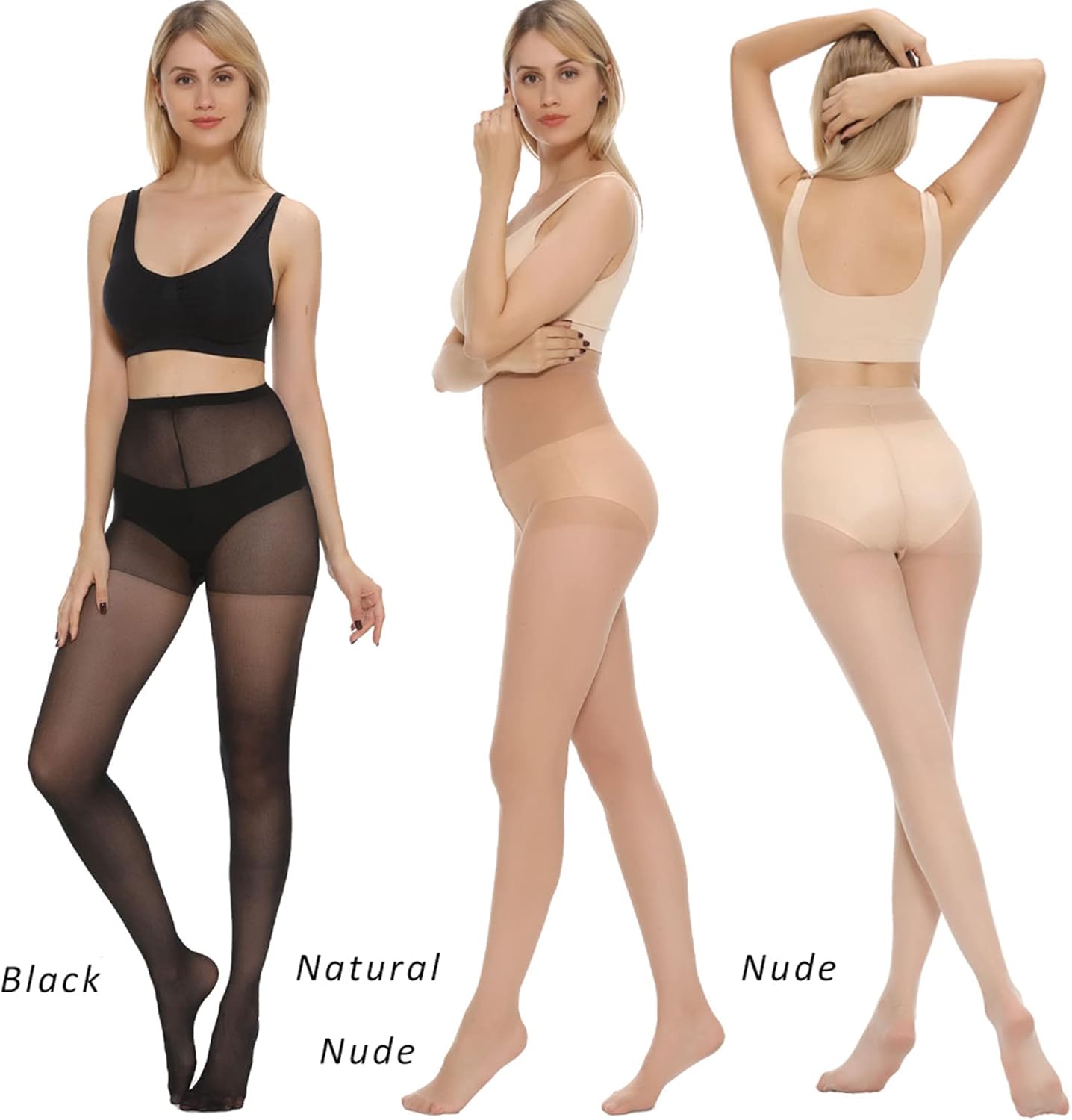WiliW 6 Pairs Pantyhose for Women 20 Denier