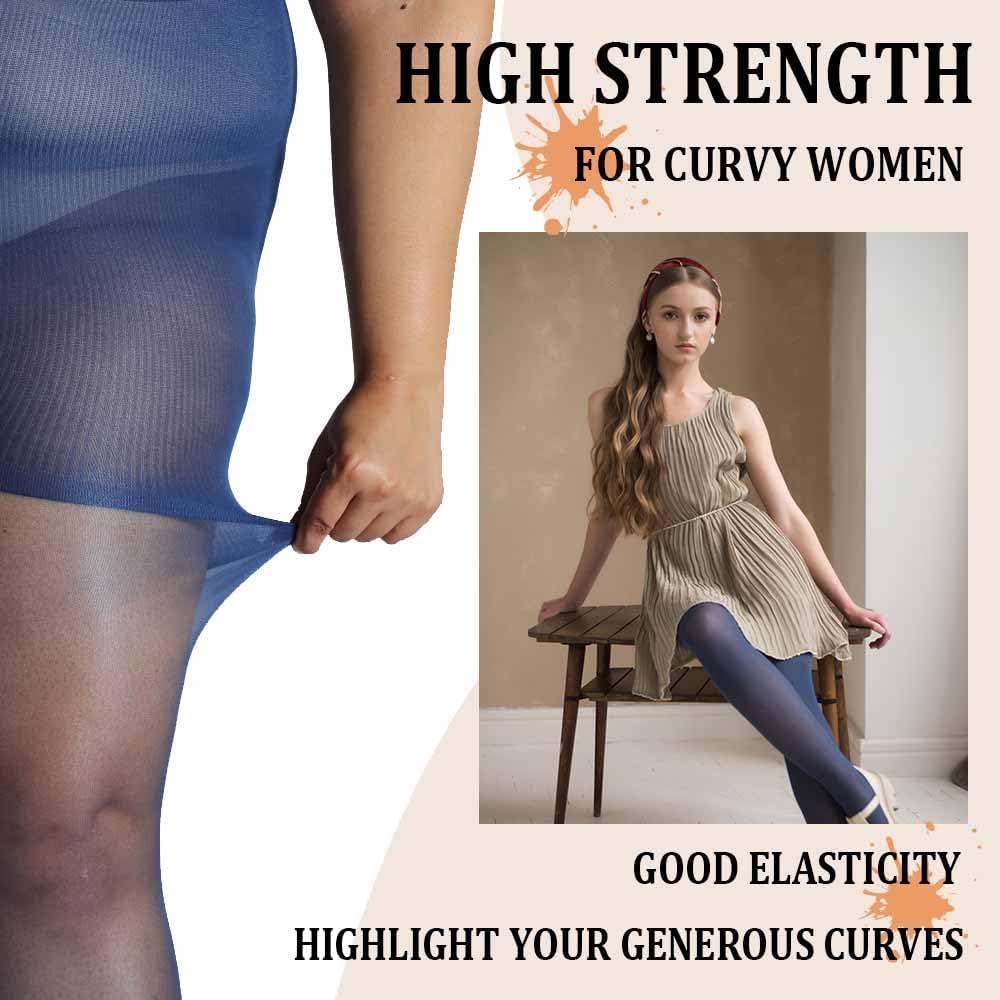 3 Pairs Plus Size Sheer Tights for Women