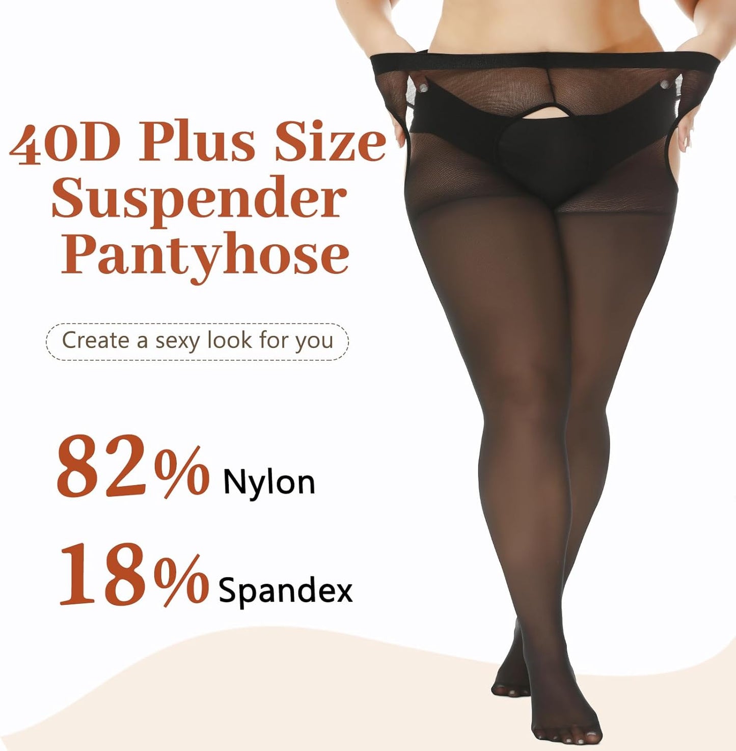 Suspender Pantyhose for Women Plus Size Garter