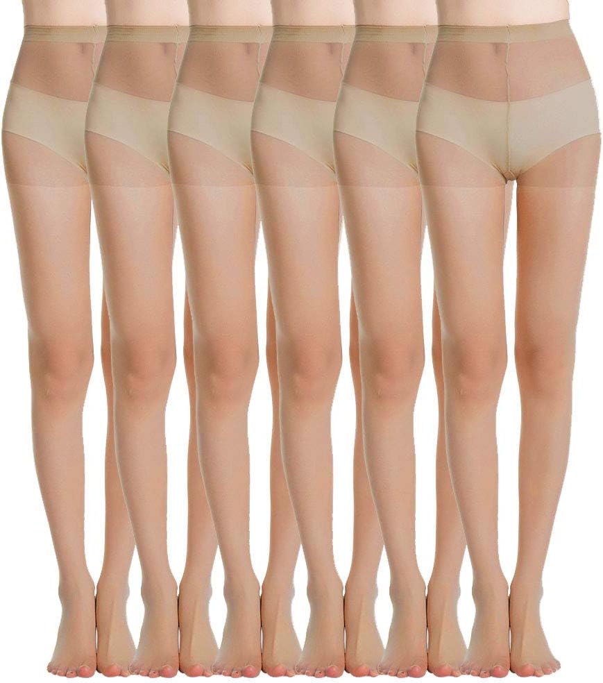 WiliW 6 Pairs Pantyhose for Women 20 Denier