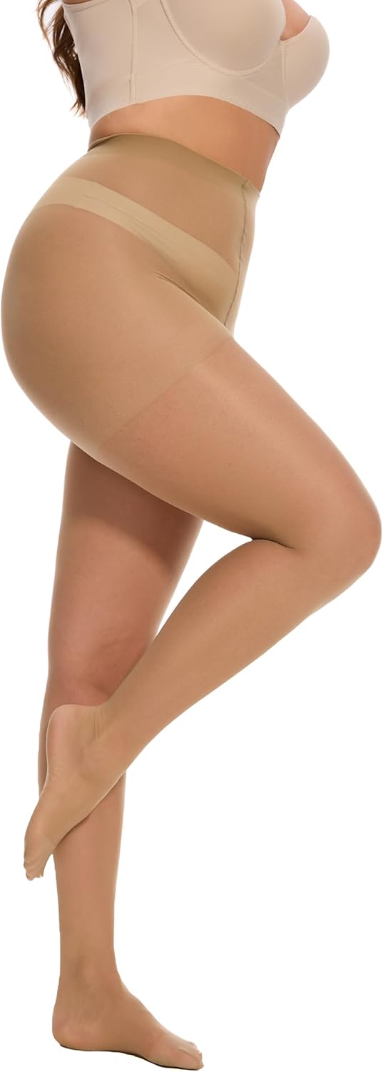 2 Pairs Plus Size Sheer Tights for Women