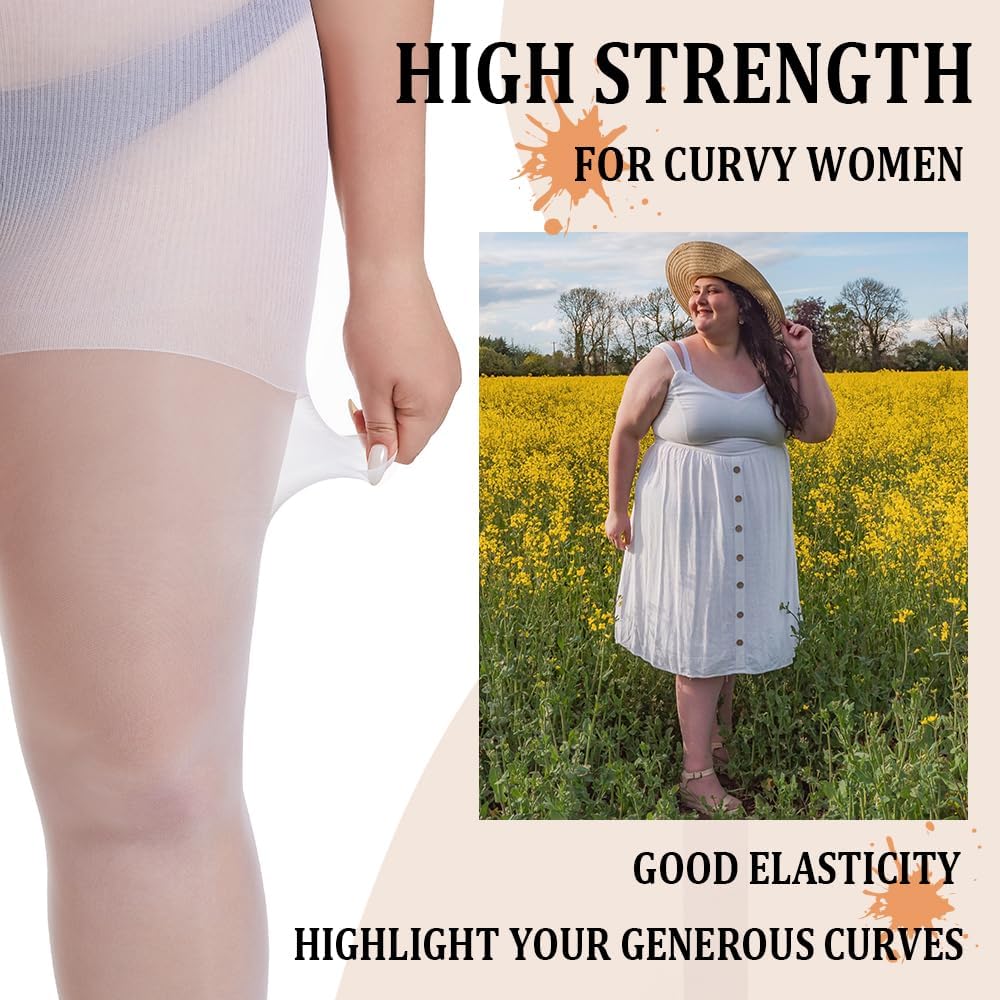 3 Pairs Plus Size Sheer Tights for Women