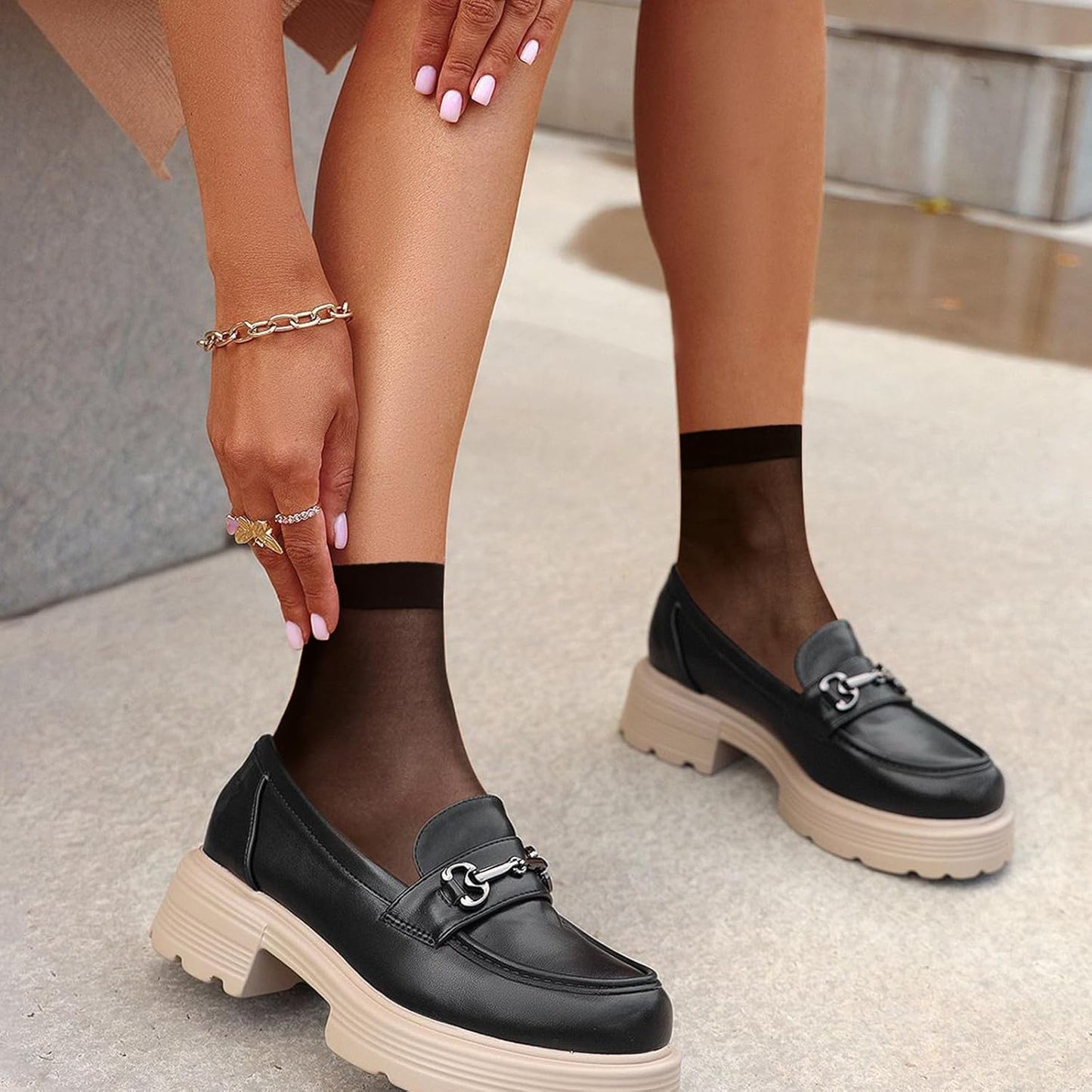 12 Pairs Womens Ankle High Sheer Socks Reinforced Bottom and Toe Nylon Socks