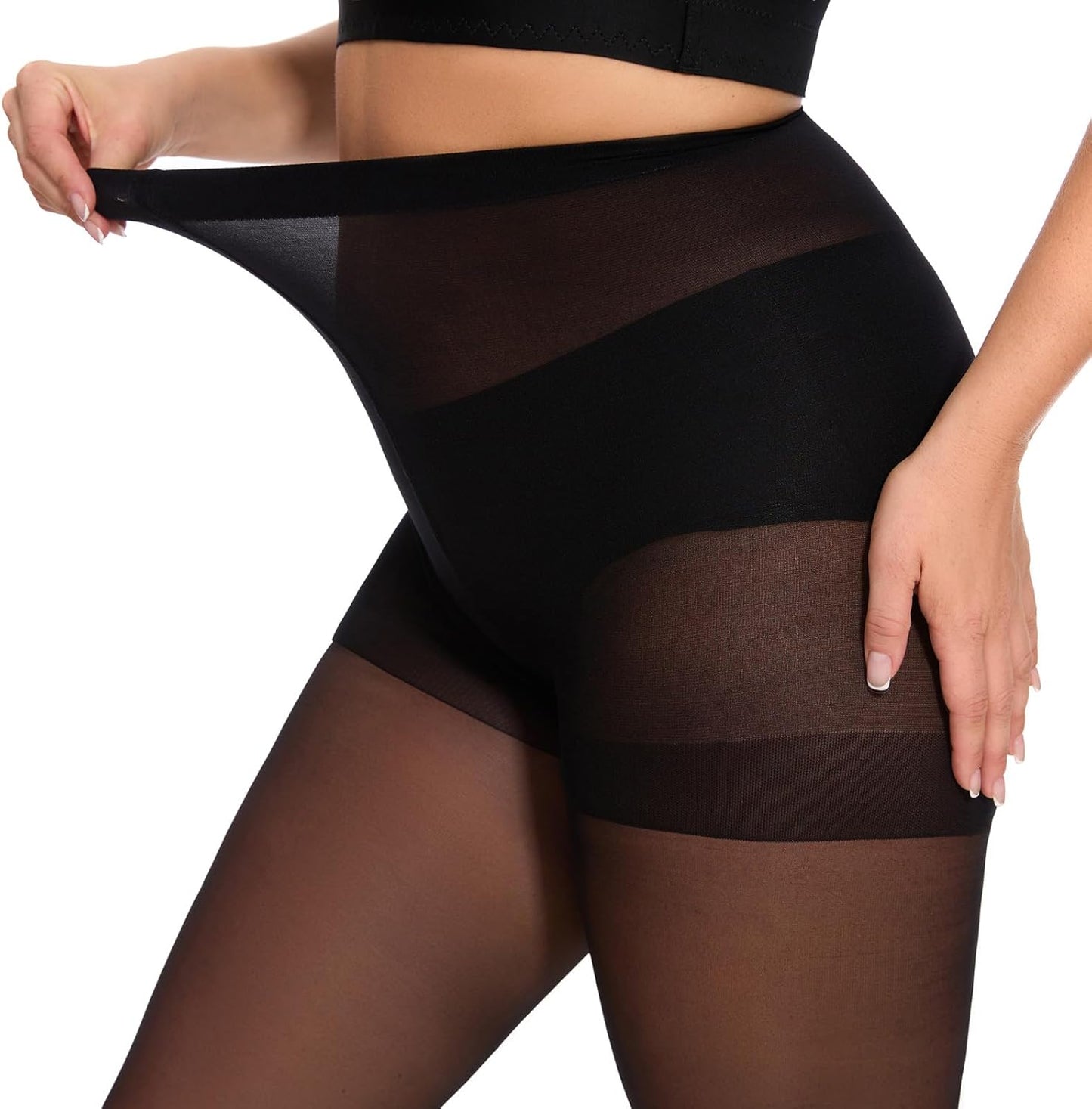 2 Pairs Plus Size Sheer Tights for Women