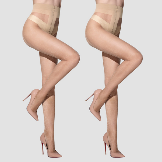 WiliW 2 Pairs Glitter Sheer Tights for Women