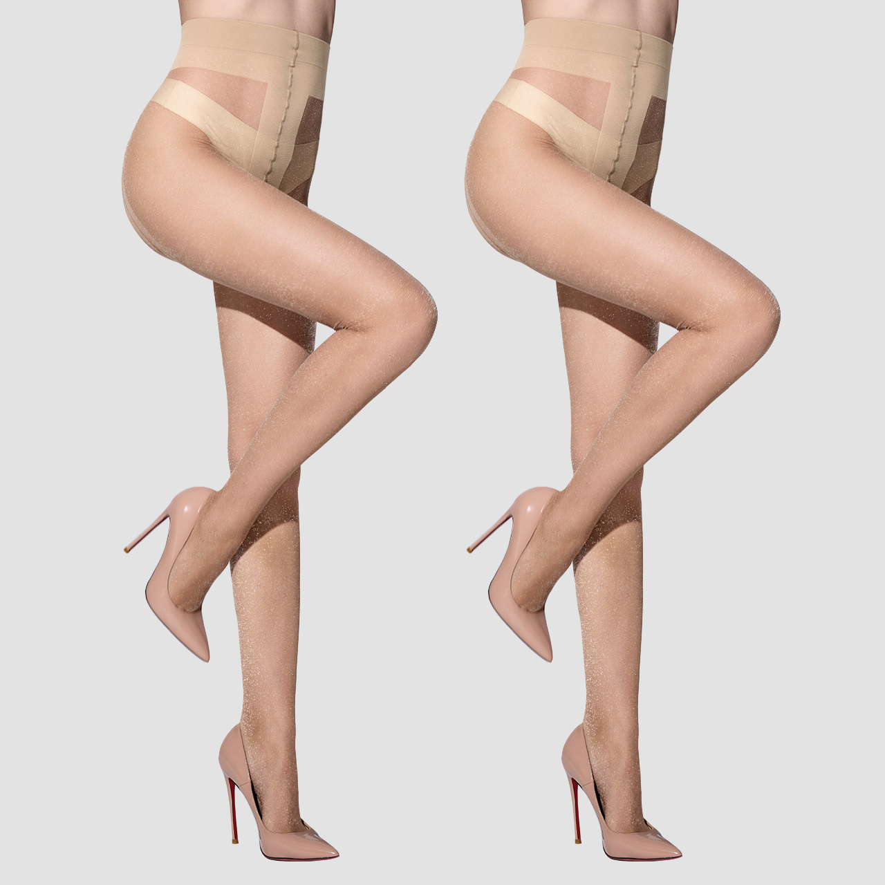 WiliW 2 Pairs Glitter Sheer Tights for Women