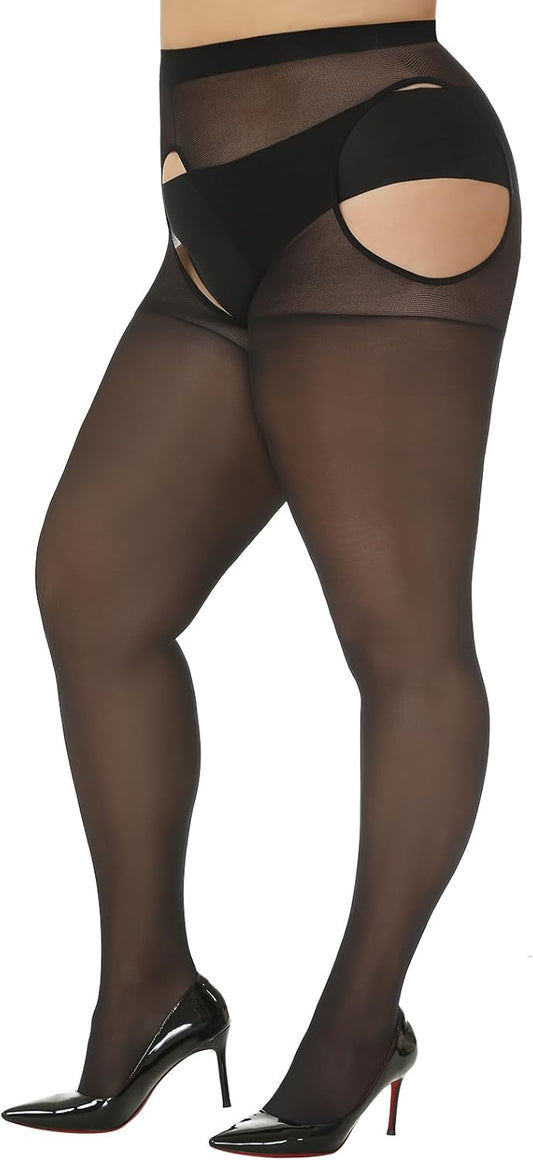 Suspender Pantyhose for Women Plus Size Garter