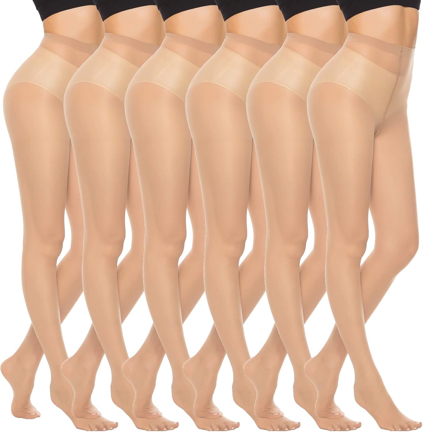 WiliW  6 Pairs 20D Women's Sheer Tights
