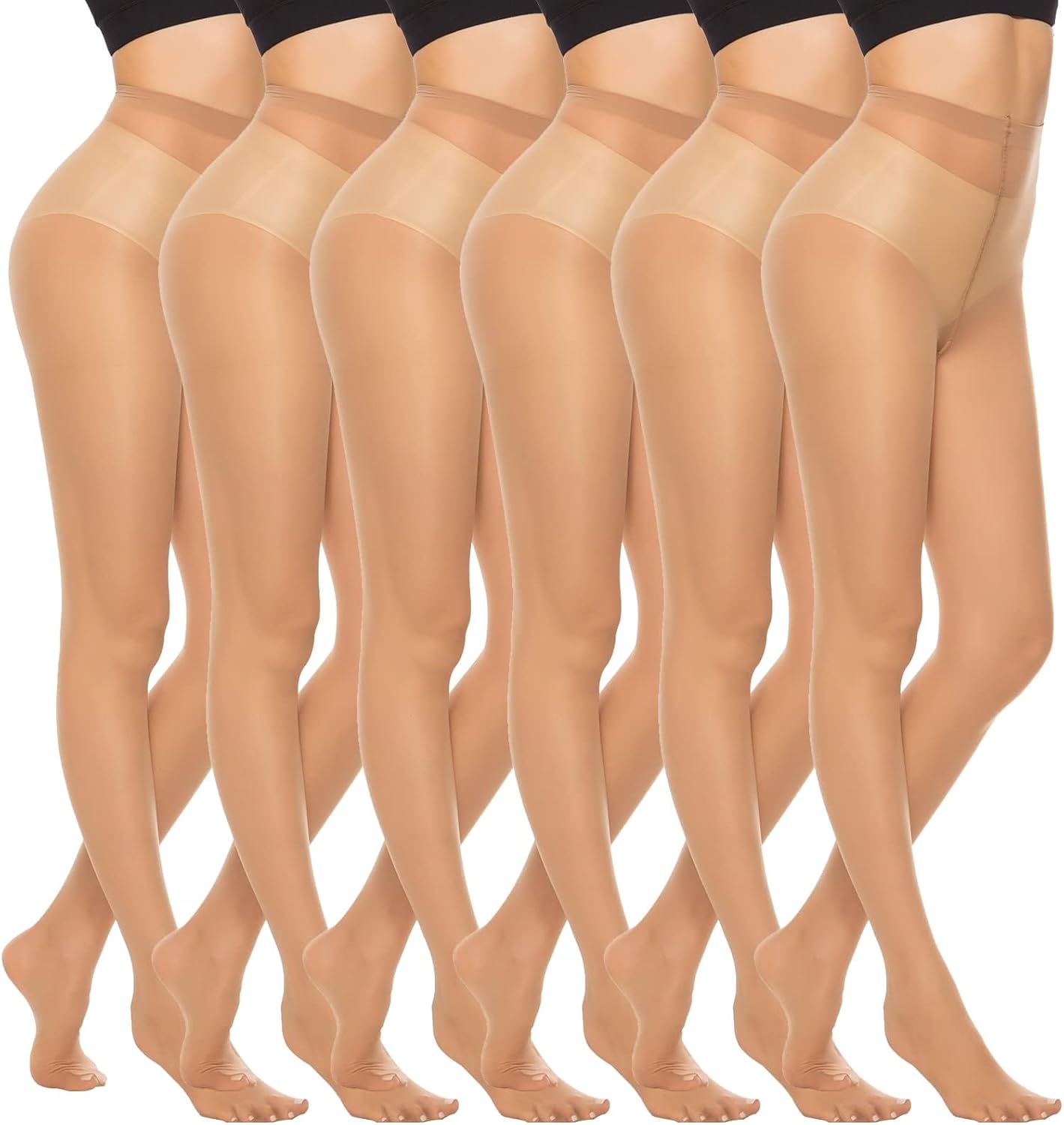 WiliW  6 Pairs 20D Women's Sheer Tights