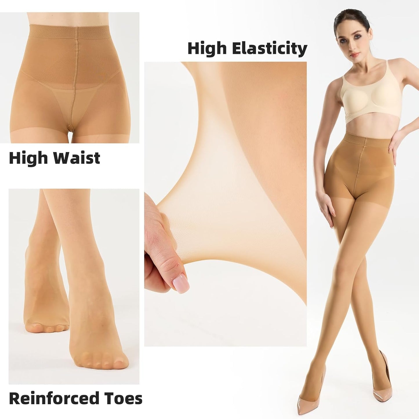 2 Pairs Ultra Strong Pantyhose for Women