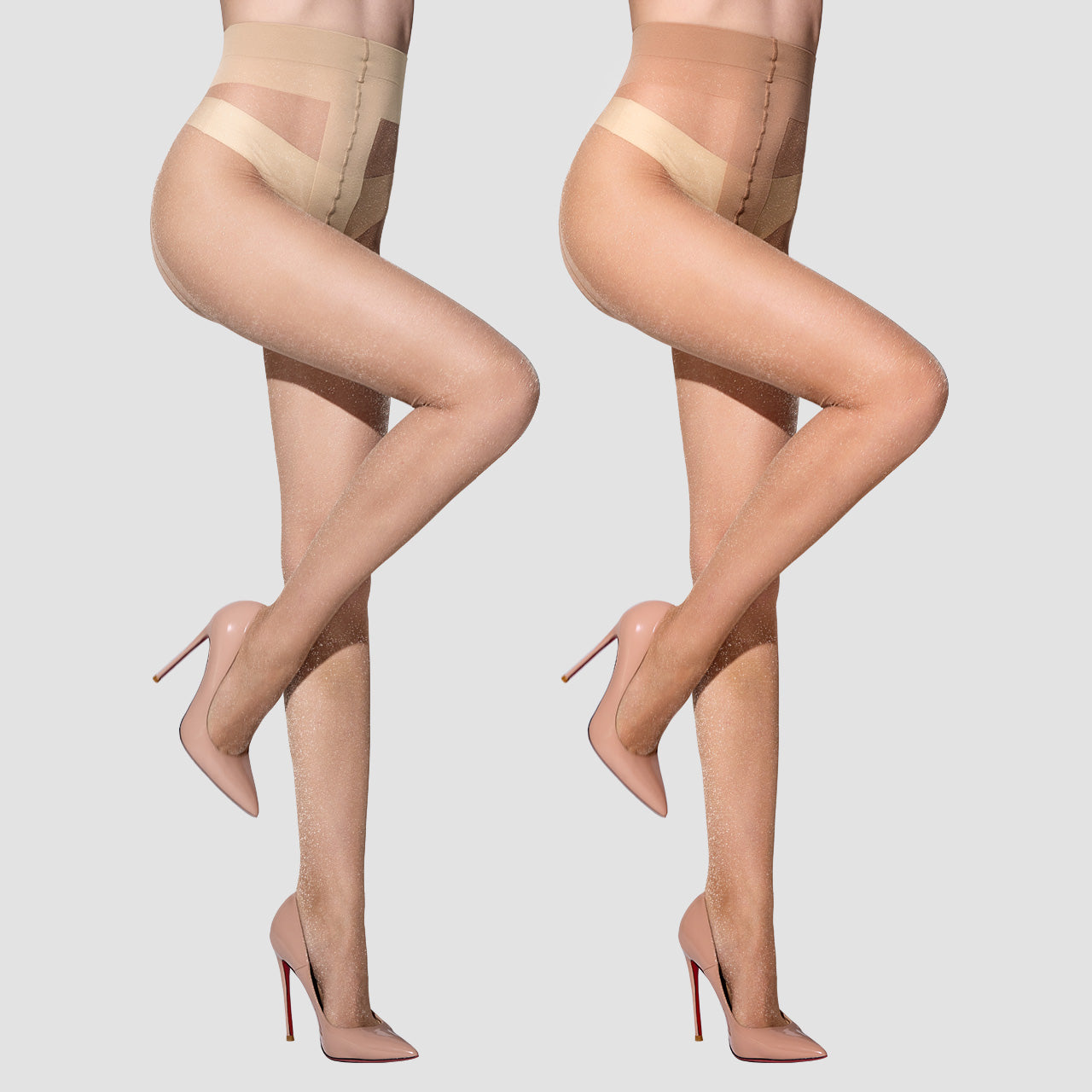 WiliW 2 Pairs Glitter Sheer Tights for Women