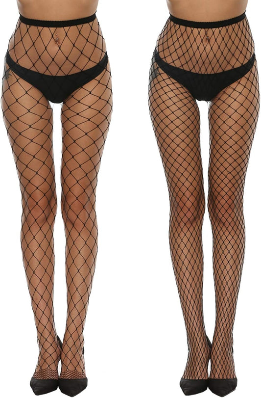 WiliW High Waist Fishnet Stockings Classic Fishnet Tights
