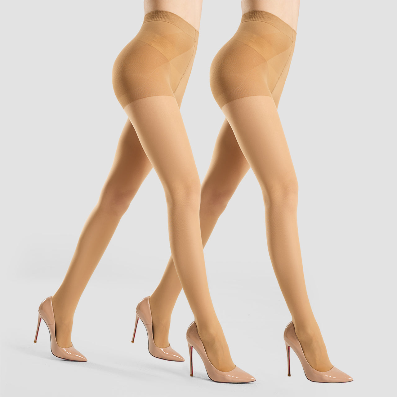 WiliW 2 Pairs 10D Ultra Sheer Tights for Women